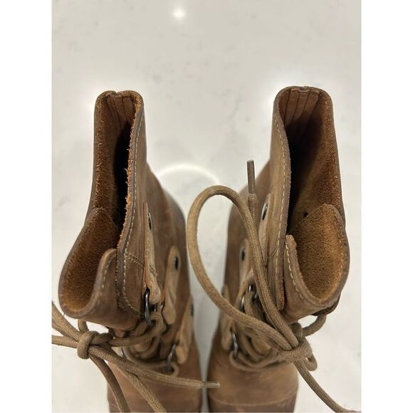 Sorel Joan of Arctic II wedge leather buckle elk boots size 6 tan/brown - Picture 3 of 8